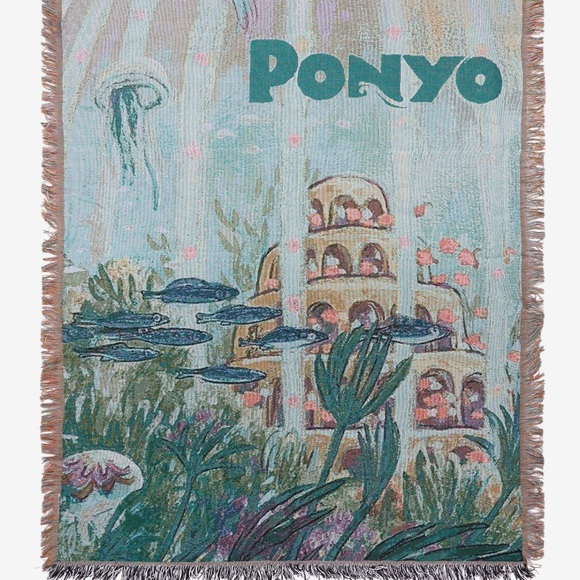 Bedding | Studio Ghibli Ponyo Underwater Scene Portrait Tapestry Throw ...